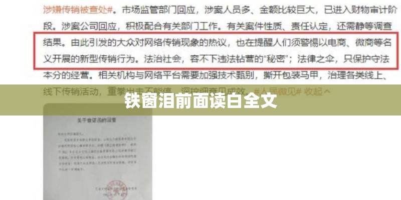 铁窗泪前面读白全文