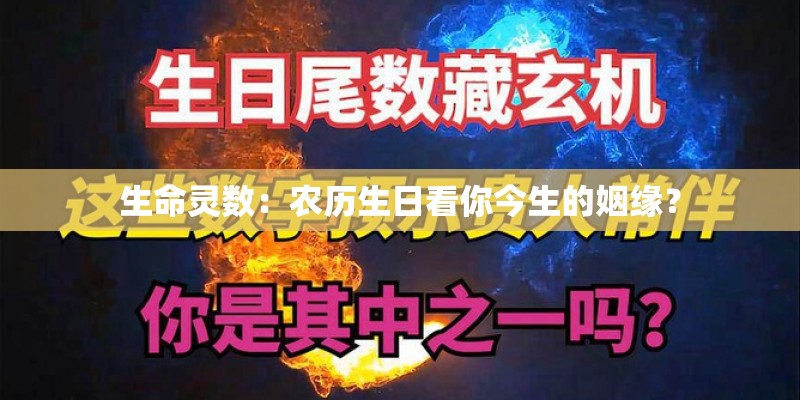 生命灵数：农历生日看你今生的姻缘？