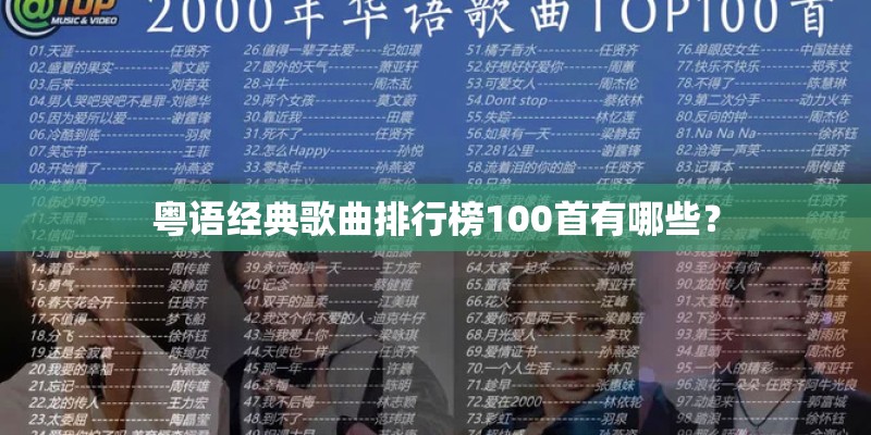 粤语经典歌曲排行榜100首有哪些？