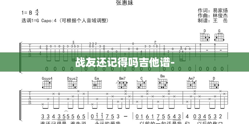 战友还记得吗吉他谱-