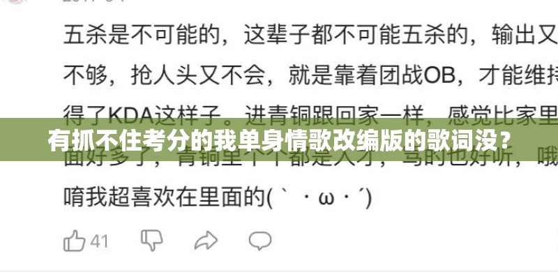 有抓不住考分的我单身情歌改编版的歌词没？