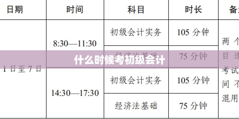 什么时候考初级会计