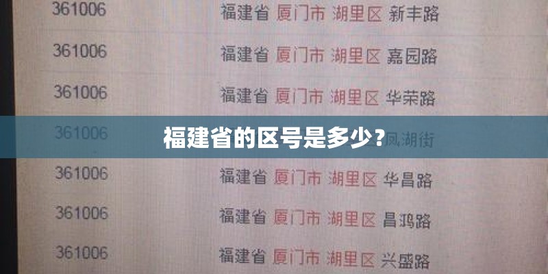 福建省的区号是多少？