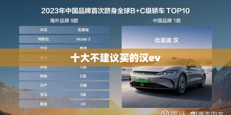 十大不建议买的汉ev