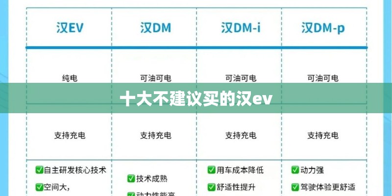 十大不建议买的汉ev