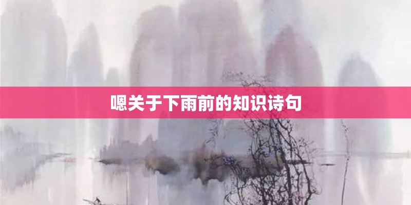 嗯关于下雨前的知识诗句