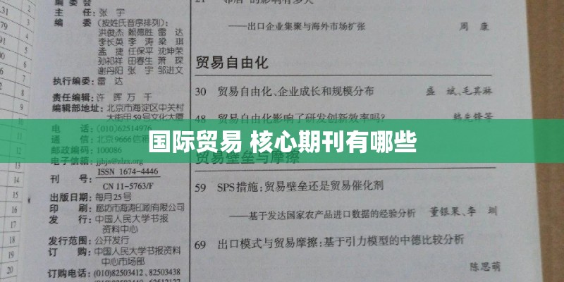 国际贸易 核心期刊有哪些