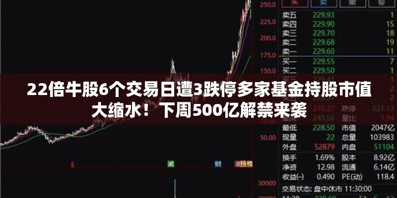 22倍牛股6个交易日遭3跌停多家基金持股市值大缩水!下周500亿解禁来袭 22倍牛股6个交易日遭3跌停多家基金持股市值大缩水!下周500亿解禁来袭