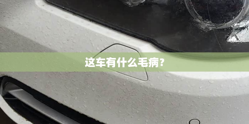 这车有什么毛病? 这车有什么毛病?