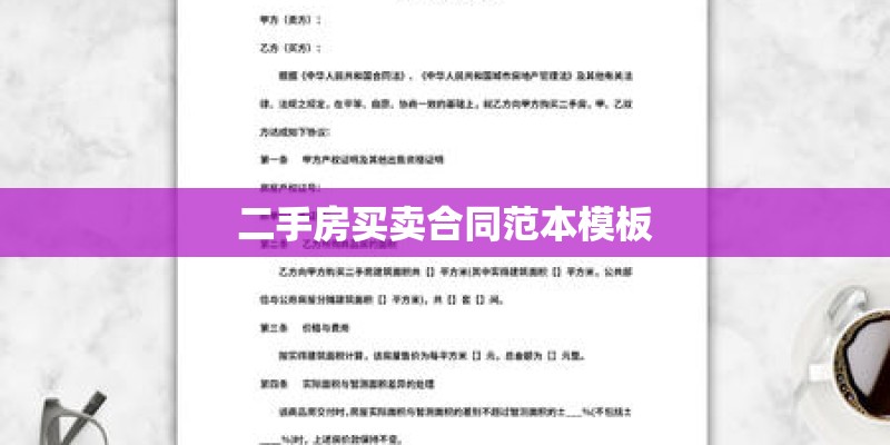 二手房买卖合同范本模板