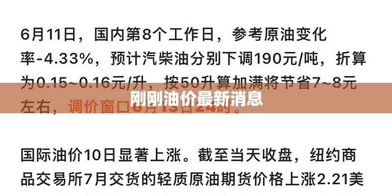 刚刚油价最新消息 刚刚油价最新消息