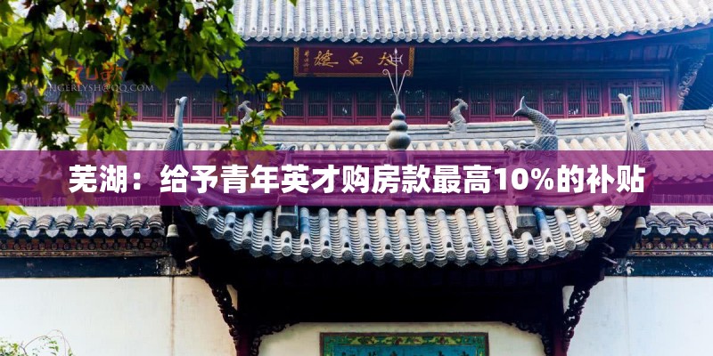 芜湖：给予青年英才购房款最高10%的补贴