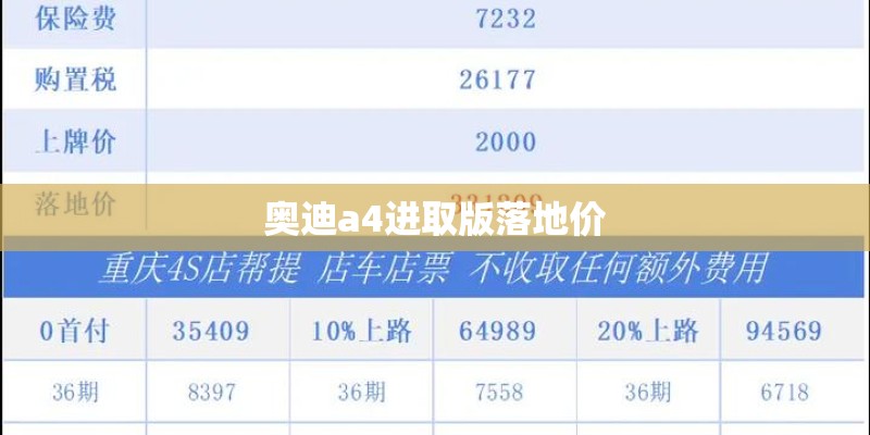 奥迪a4进取版落地价