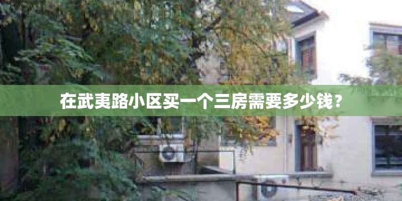 在武夷路小区买一个三房需要多少钱？