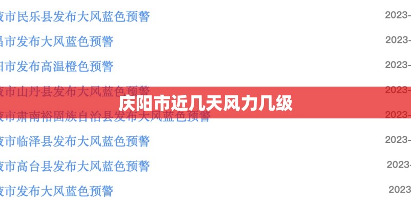 庆阳市近几天风力几级