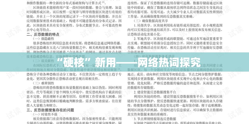 “硬核”新用——网络热词探究