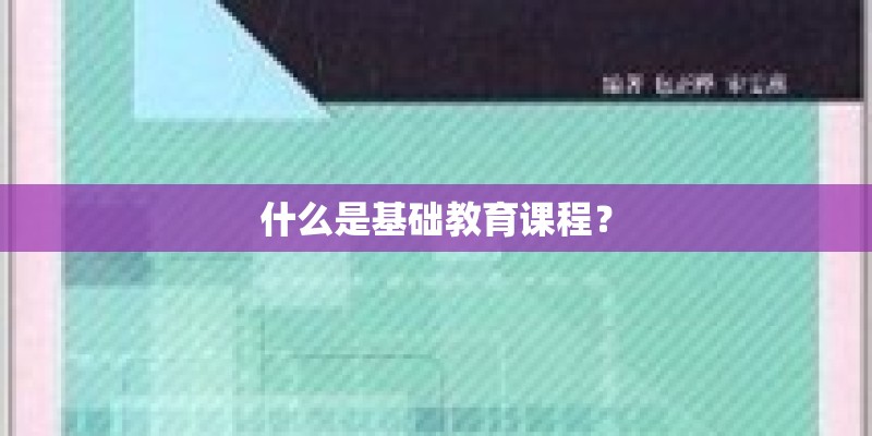什么是基础教育课程？