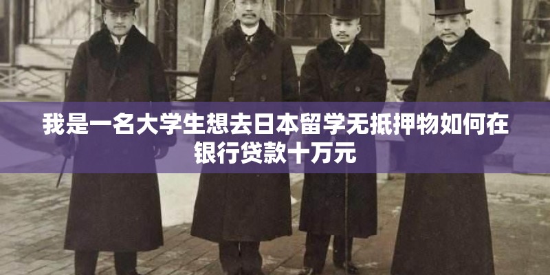 我是一名大学生想去日本留学无抵押物如何在银行贷款十万元