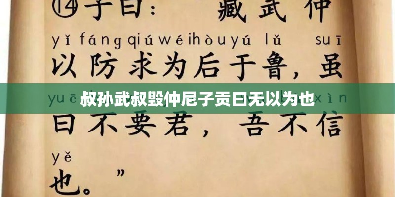 叔孙武叔毁仲尼子贡曰无以为也