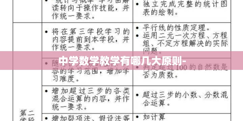 中学数学教学有哪几大原则- 中学数学教学有哪几大原则-