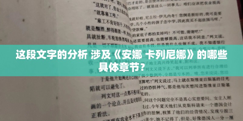 这段文字的分析 涉及《安娜 卡列尼娜》的哪些具体章节？