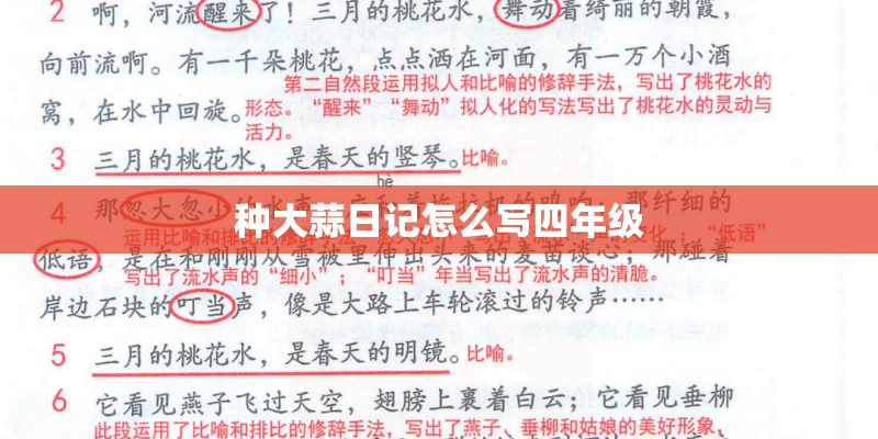 种大蒜日记怎么写四年级