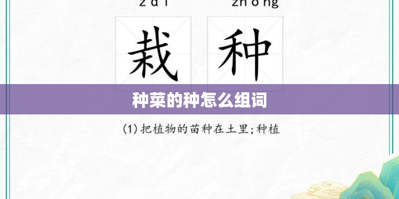 种菜的种怎么组词