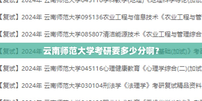 云南师范大学考研要多少分啊？